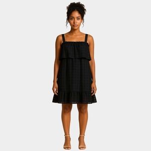 Parker Size M, Black Ruffle Mini Dress